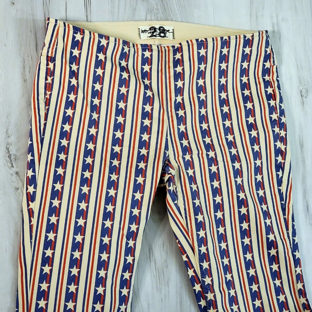 LAST PAIR !  Free People Stars Pants Penny Stripe Jeans American Flag USA - Picture 11 of 14